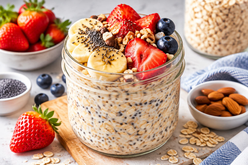 healthy overnight oats recipes without yogurt meal prep
